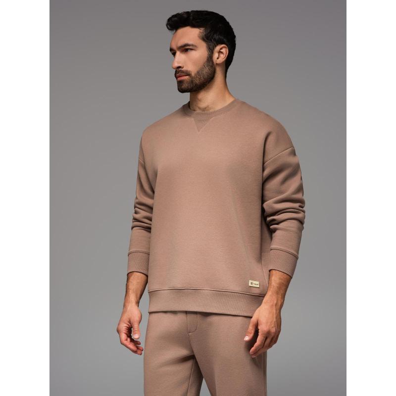 UNISEX souprava tepláková souprava ve stylu athleisure s kalhotami a mikinou - hnědá V16 Z109