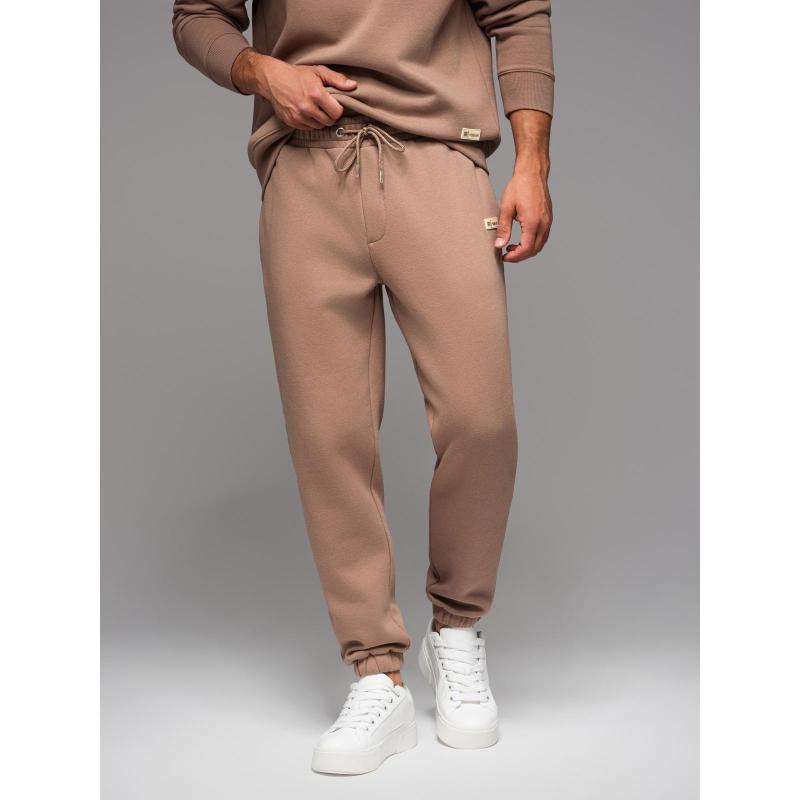 UNISEX souprava tepláková souprava ve stylu athleisure s kalhotami a mikinou - hnědá V16 Z109