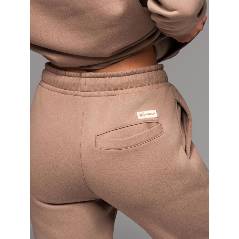 UNISEX souprava tepláková souprava ve stylu athleisure s kalhotami a mikinou - hnědá V16 Z109