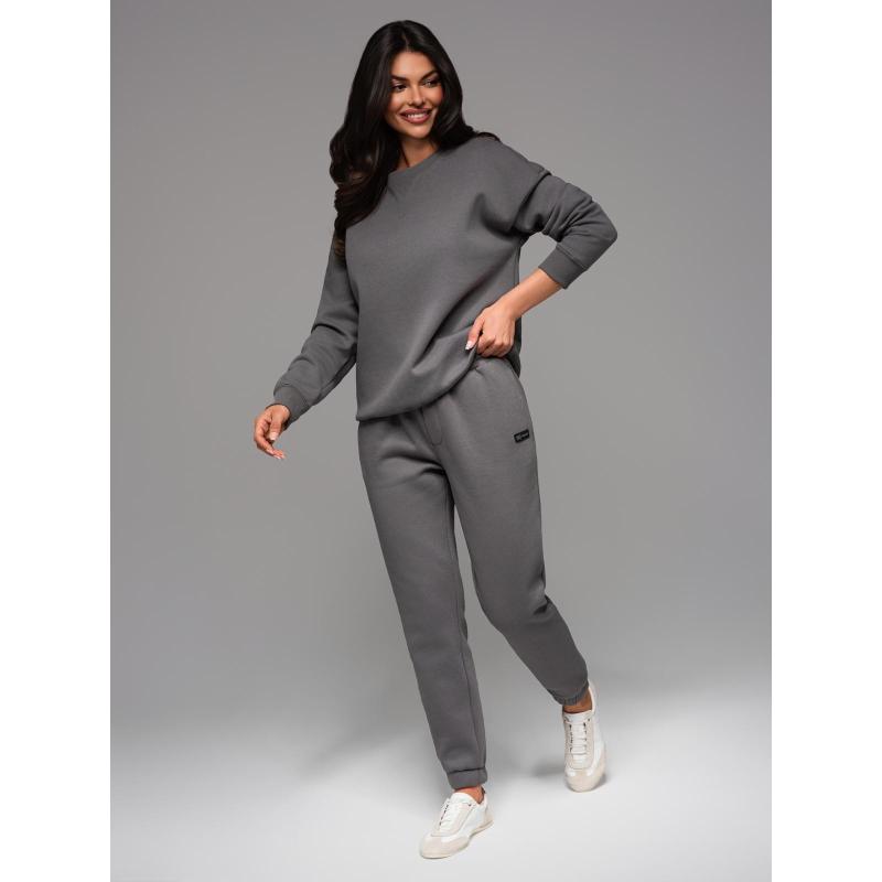 UNISEX souprava tepláková souprava ve stylu athleisure s kalhotami a mikinou - šedá V18 Z109
