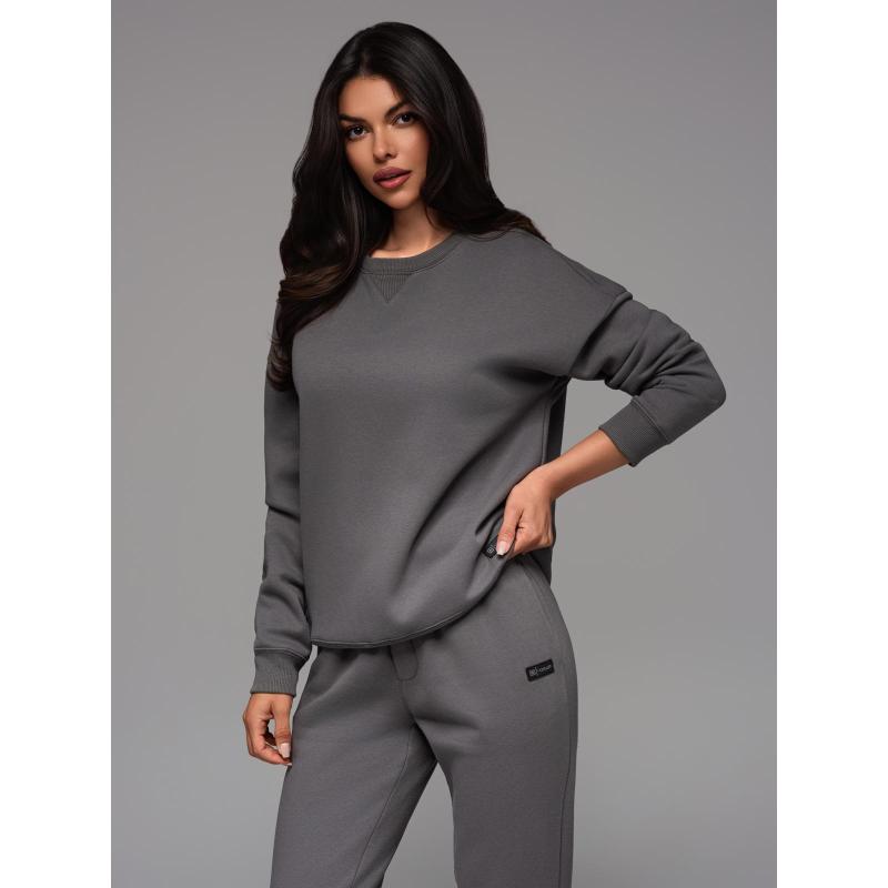 UNISEX souprava tepláková souprava ve stylu athleisure s kalhotami a mikinou - šedá V18 Z109