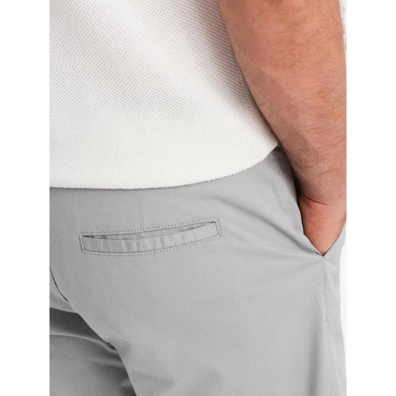 Klasické pánské chino kraťasy s ohrnutou nohavicí - šedé V12 OM-SRCS-0197