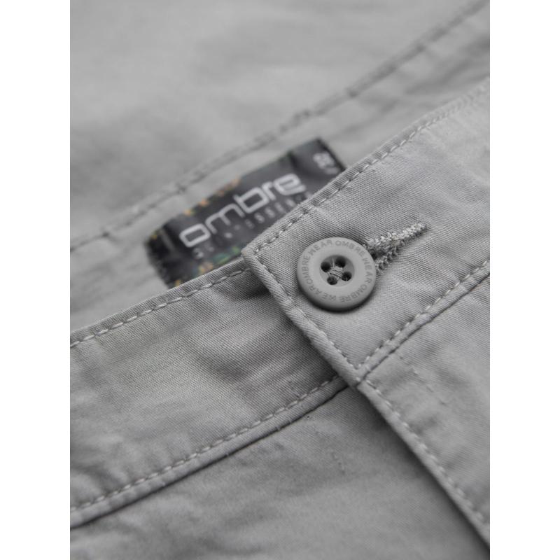 Klasické pánské chino kraťasy s ohrnutou nohavicí - šedé V12 OM-SRCS-0197