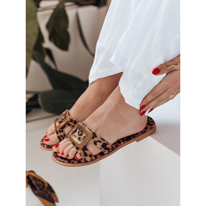 Női papucs GLAMSTEP leopárd mintás
