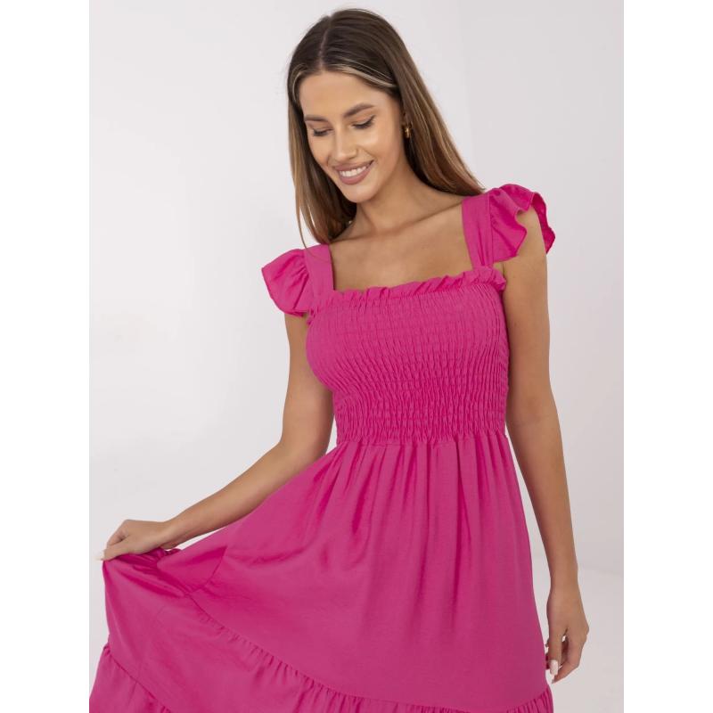 Fukszia pánt nélküli nyári ruha