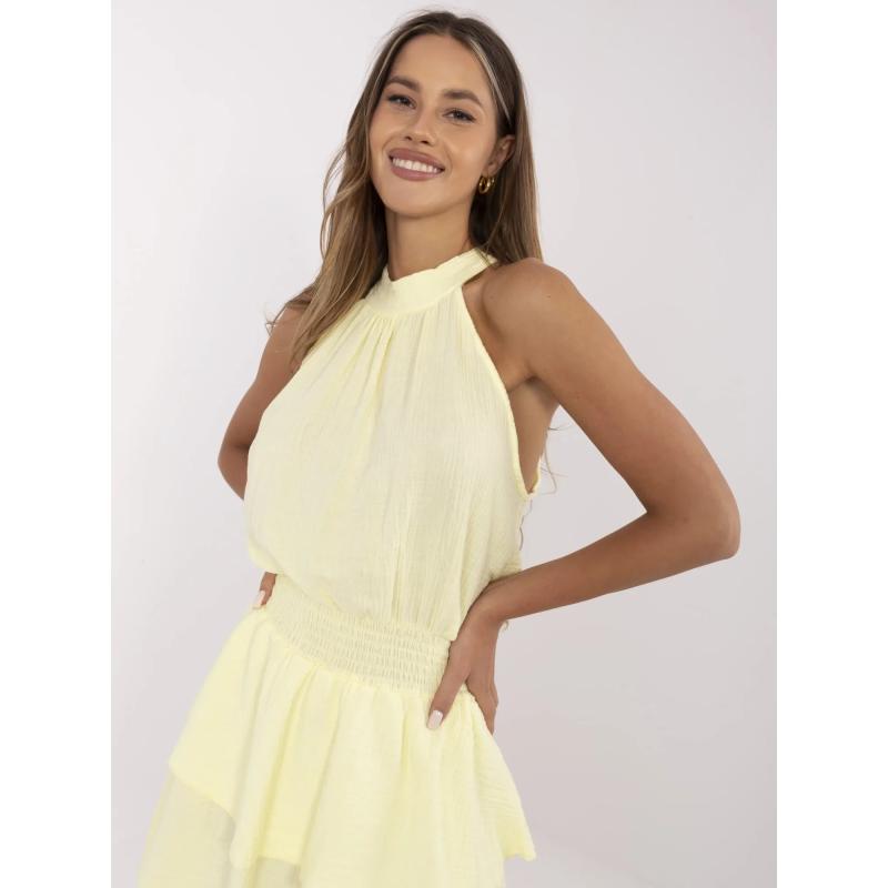 Mušelínové šaty svetlo žlté