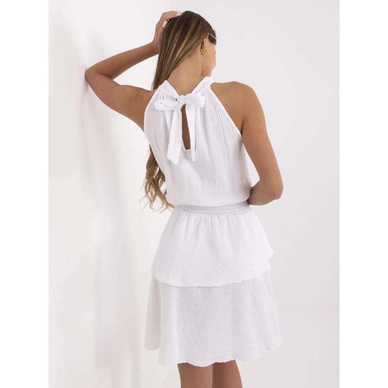 Muszlin ruha hátul megkötős fehér