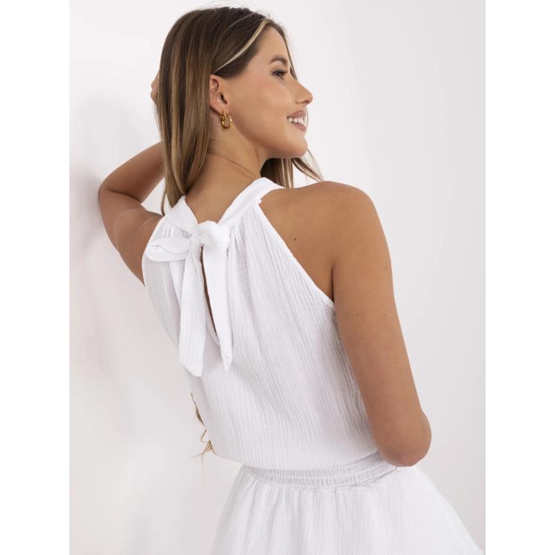 Muszlin ruha hátul megkötős fehér