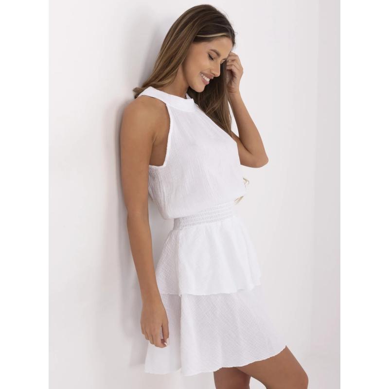 Muszlin ruha hátul megkötős fehér