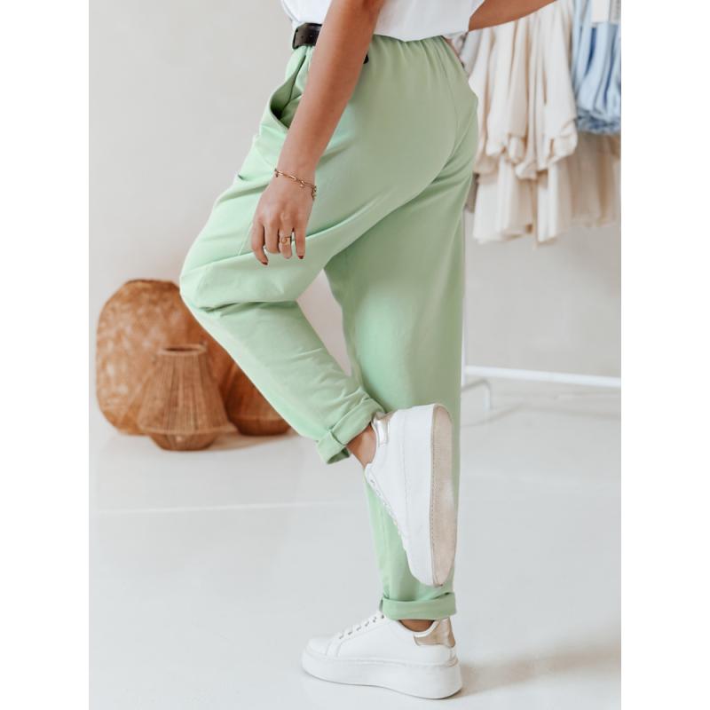 Dámské chino kalhoty s páskem TAILANDI mátové