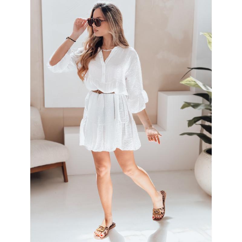 Letní mušelínové šaty LYVONNE bílé