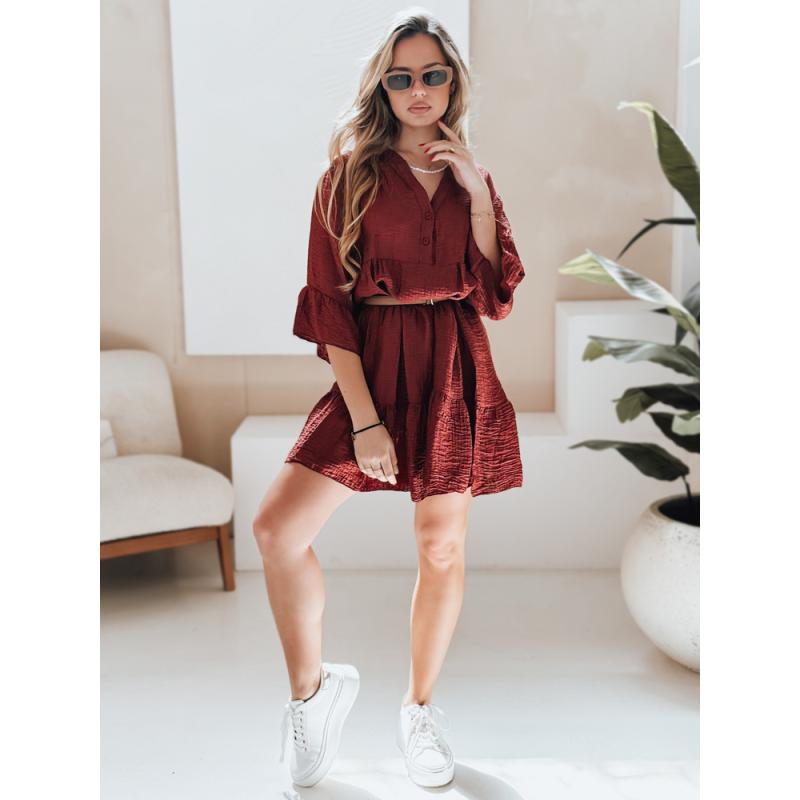 LYVONNE bordó színű muszlin nyári ruha
