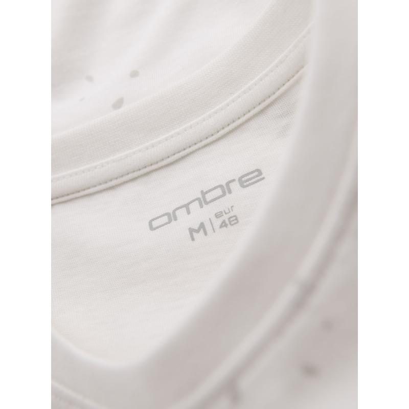 Pánské tričko s potiskem a kulatým výstřihem - bílé V1 OM-TSFP-0187