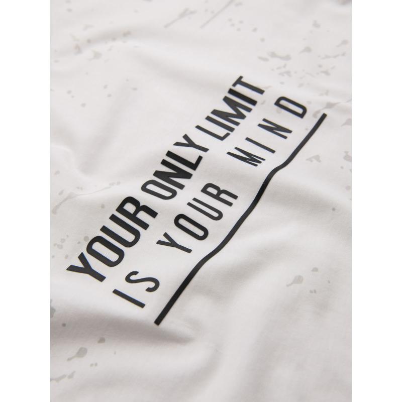 Pánské tričko s potiskem a kulatým výstřihem - bílé V1 OM-TSFP-0187