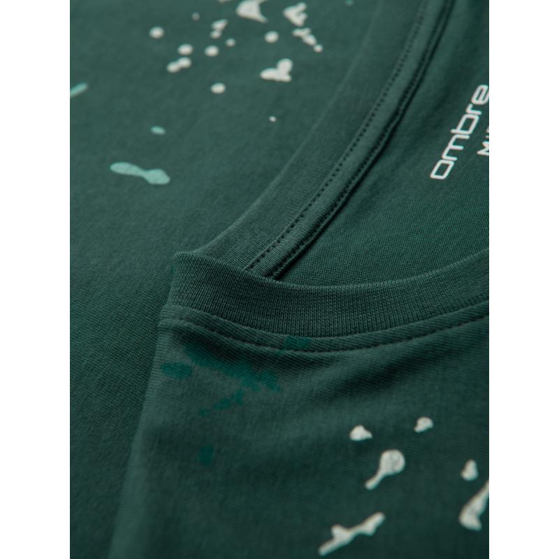 Pánské tričko s potiskem a kulatým výstřihem - zelené V3 OM-TSFP-0187