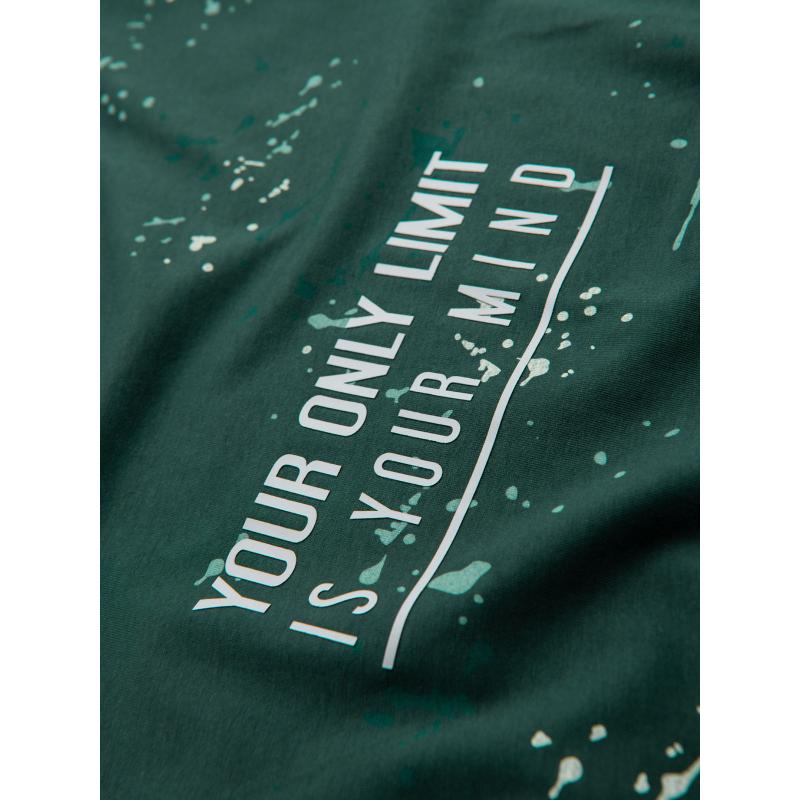 Pánské tričko s potiskem a kulatým výstřihem - zelené V3 OM-TSFP-0187