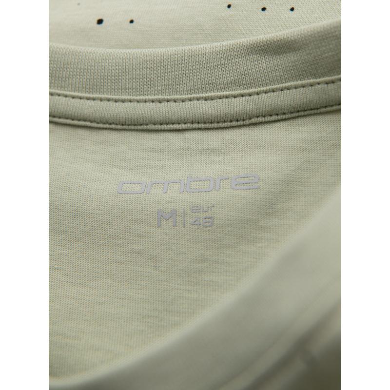 Pánské bavlněné tričko s potiskem a kulatým výstřihem - mátové V3 OM-TSFP-0186