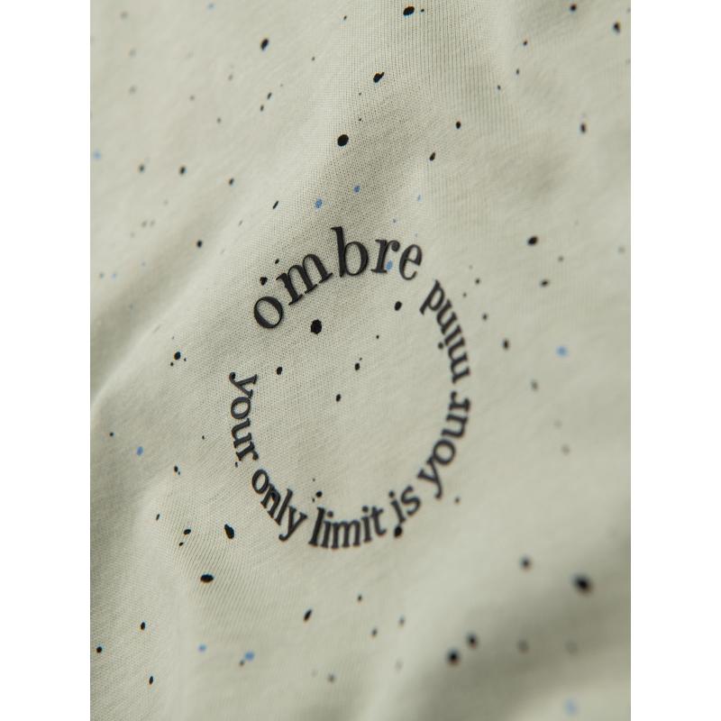 Pánské bavlněné tričko s potiskem a kulatým výstřihem - mátové V3 OM-TSFP-0186