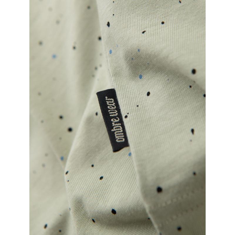 Pánské bavlněné tričko s potiskem a kulatým výstřihem - mátové V3 OM-TSFP-0186