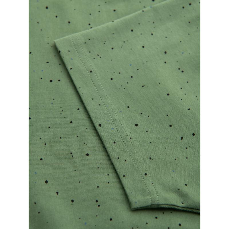 Pánské bavlněné tričko s potiskem a kulatým výstřihem - zelené V4 OM-TSFP-0186