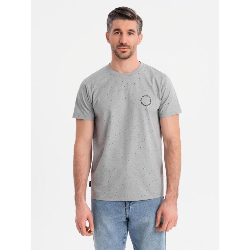 Férfi pamut póló kerek nyakkivágással - világosszürke V8 OM-TSFP-0186