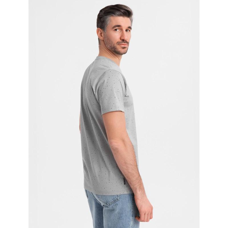 Férfi pamut póló kerek nyakkivágással - világosszürke V8 OM-TSFP-0186