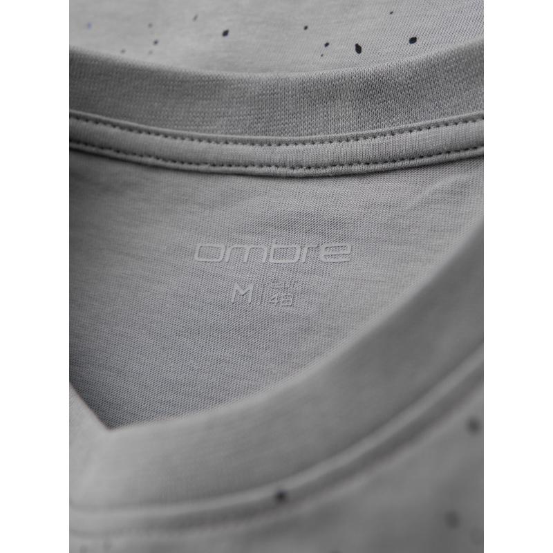 Férfi pamut póló kerek nyakkivágással - világosszürke V8 OM-TSFP-0186