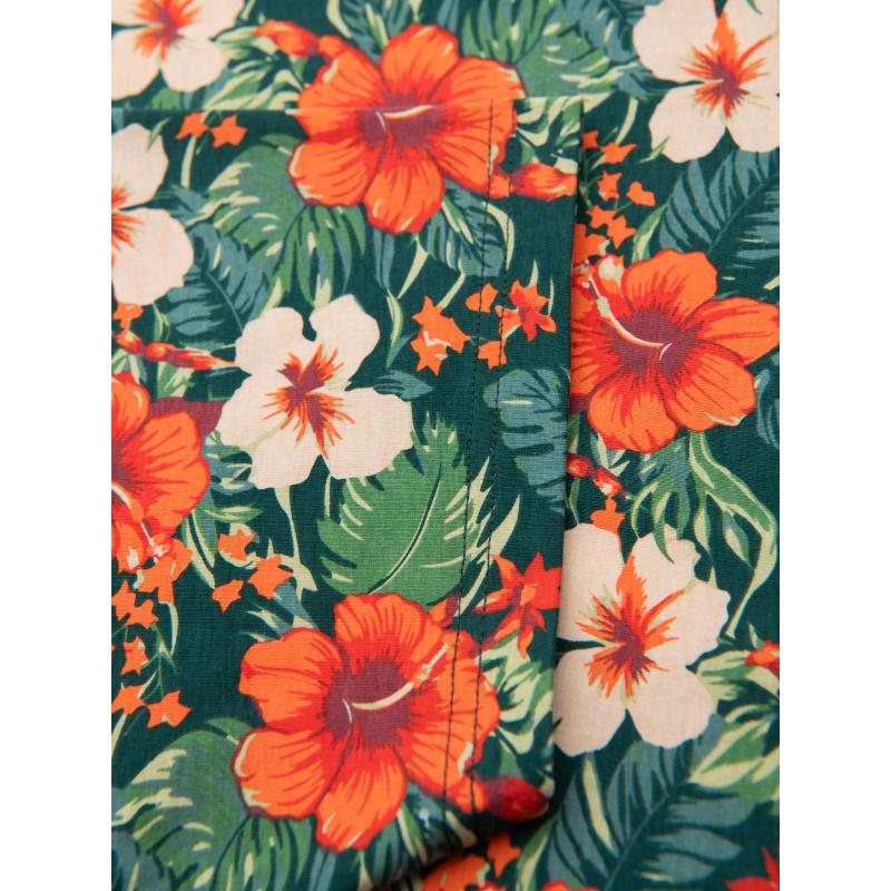 Pánske bavlnené tričko s celoplošnou kvetinovou potlačou - čierne V2 OM-TSFP-0249