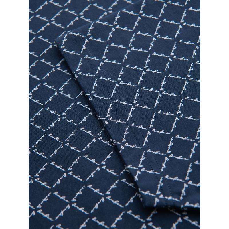 Férfi kötött póló all-over mintával - sötétkék V1 OM-TSFP-0250 OM-TSFP-0250