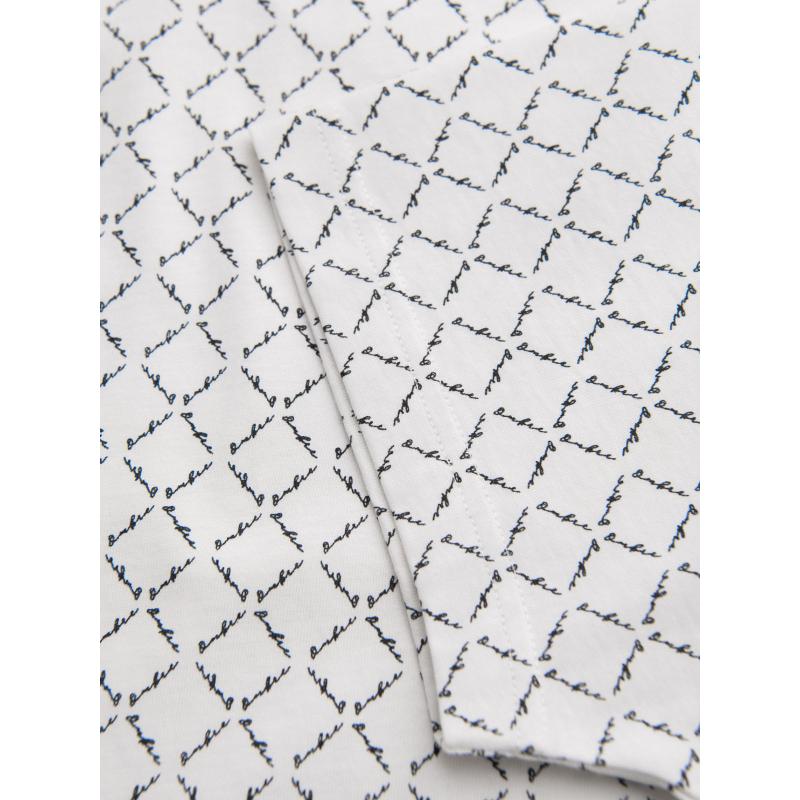 Pánská pletená košile s celoplošným potiskem - bílá V3 OM-TSFP-0250