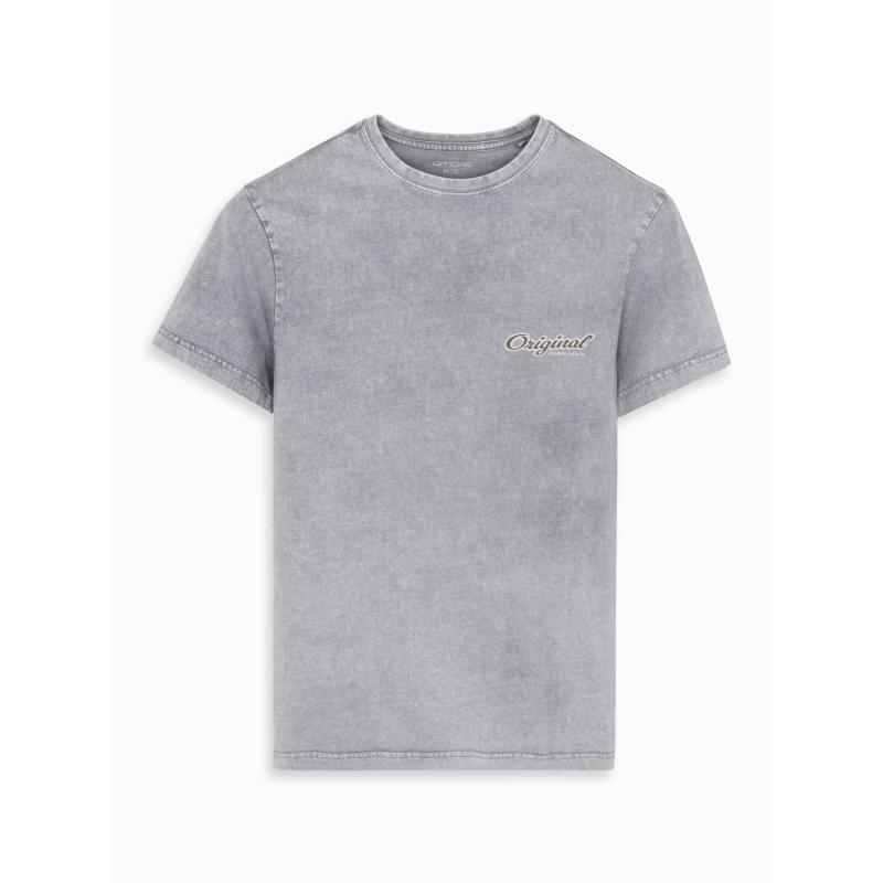 Pamut póló mell- és hátsó részen nyomtatott mintával - szürke V1 OM-TSWT-0201