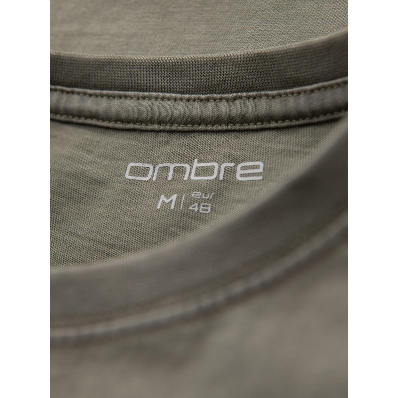 Férfi pamut póló katonai stílusú nyomtatással - világos olajzöld V2 OM-TSWT-0202 OM-TSWT-0202