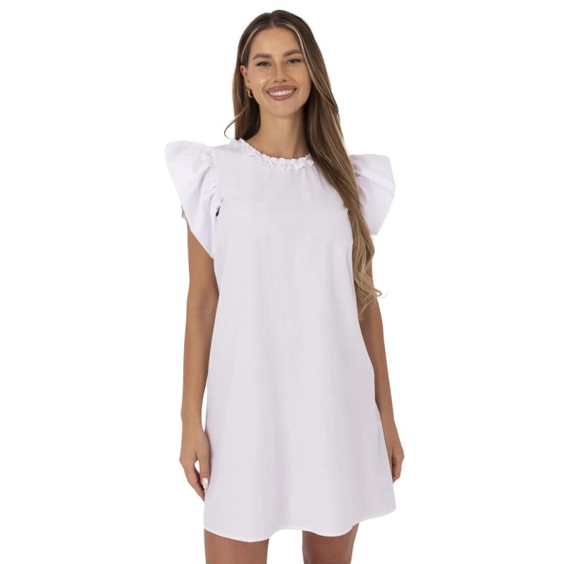 Biele bavlnené šaty na leto