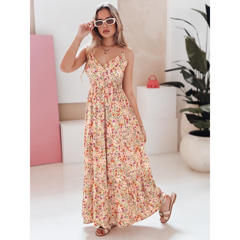 FLORALUSH maxiruha piros és lila virágokkal