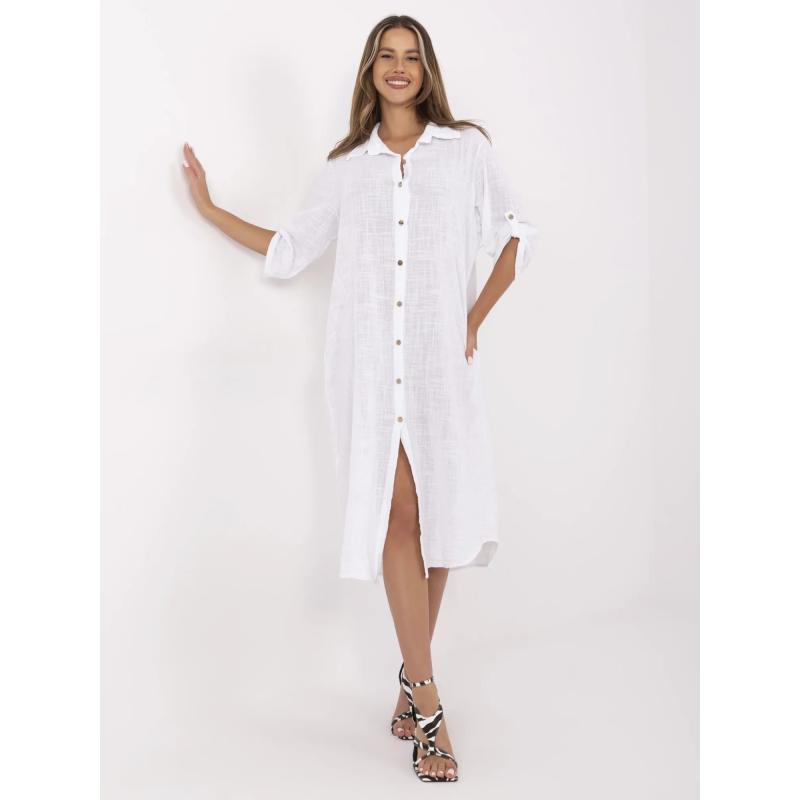 Fehér pamut ruha cipzár nélkül OCH BELLA