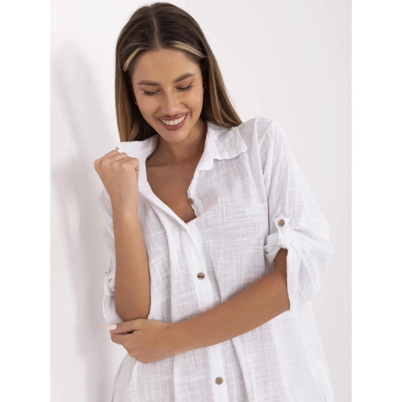Fehér pamut ruha cipzár nélkül OCH BELLA