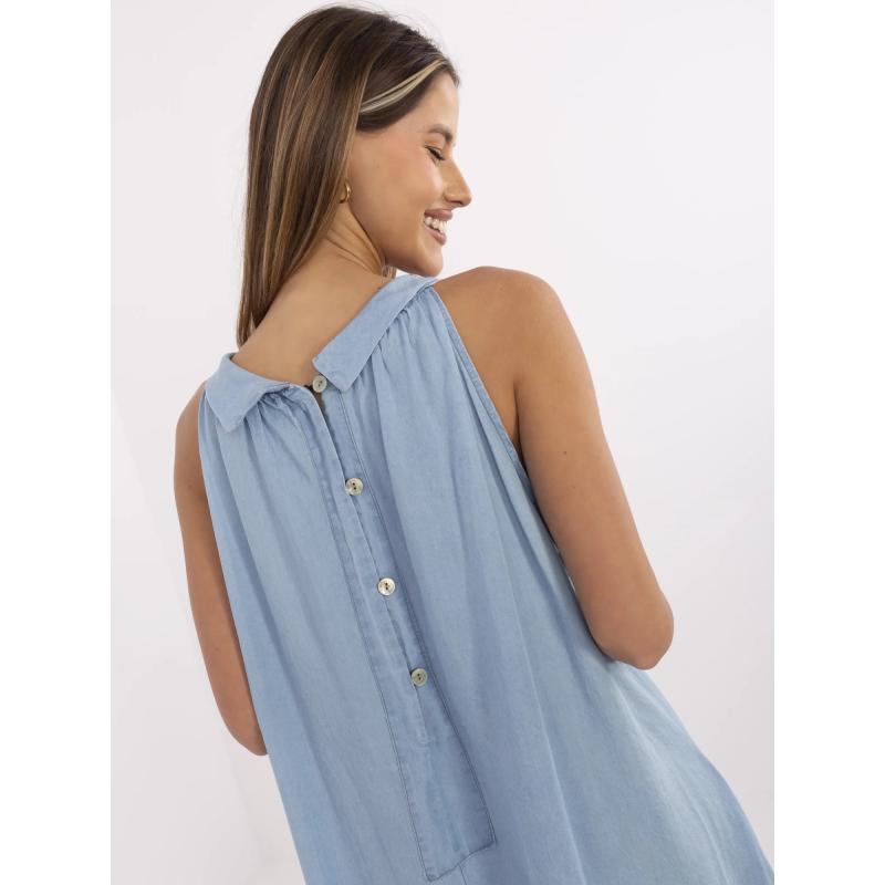 Modré oversized maxi šaty na leto