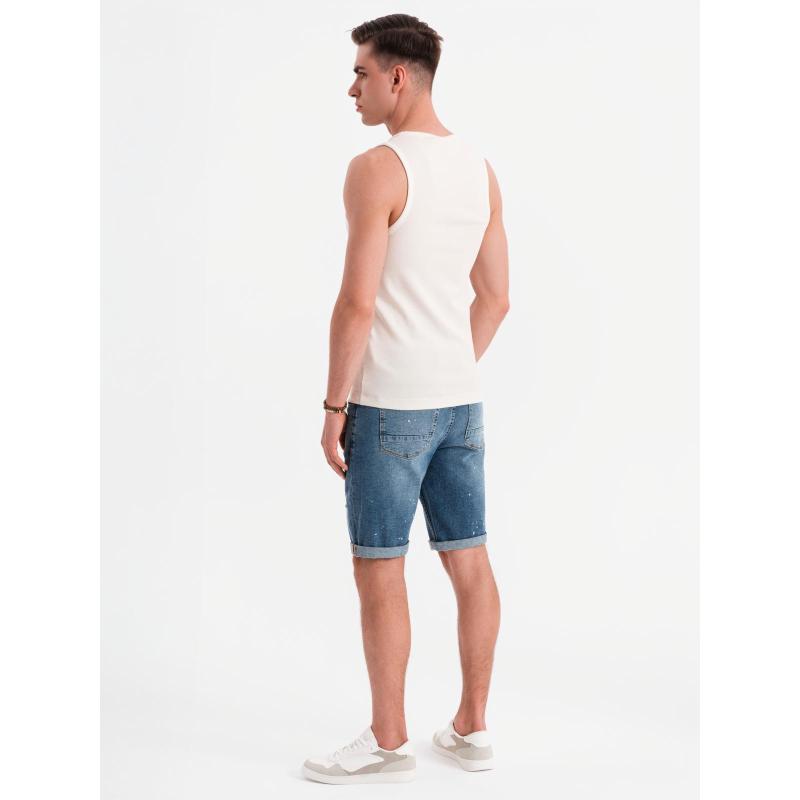 Pánské bavlněné základní tričko s ramínky - bílé V1 OM-TSBT-0239