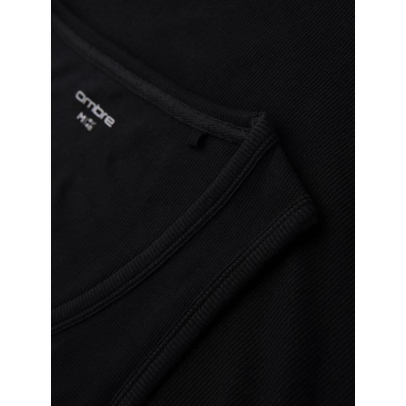 Pánske bavlnené základné tričko s ramienkami - čierne V3 OM-TSBT-0239