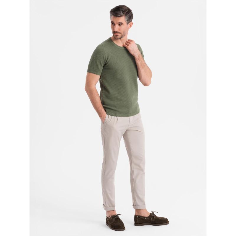 Pánská prošívaná bunda s leskem a stojáčkem – světle šedá V5 OM-JALP-0218