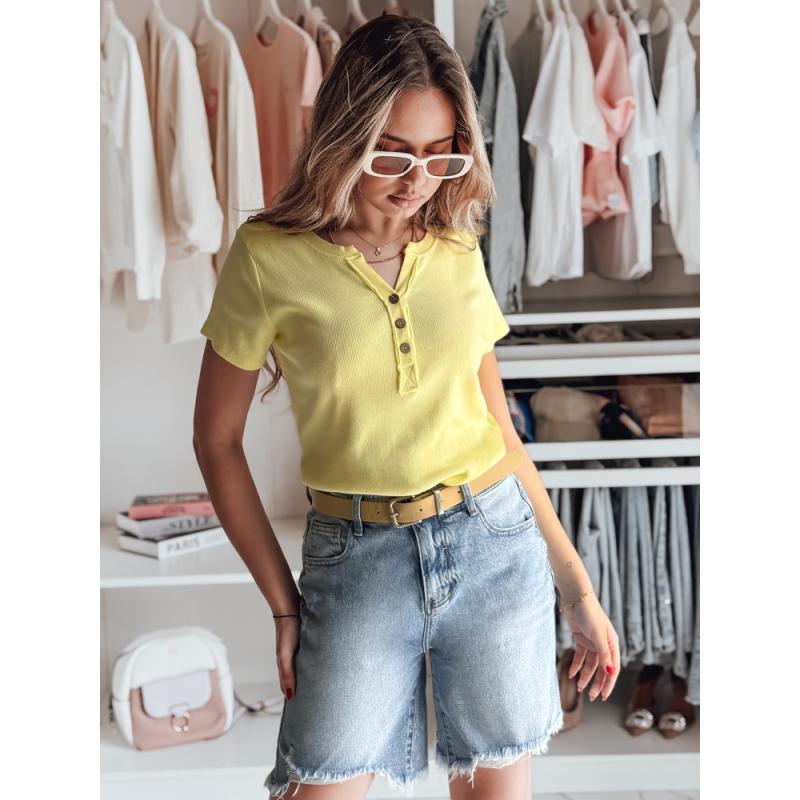 Dámska pruhovaná blúzka KISS LOOK žltá