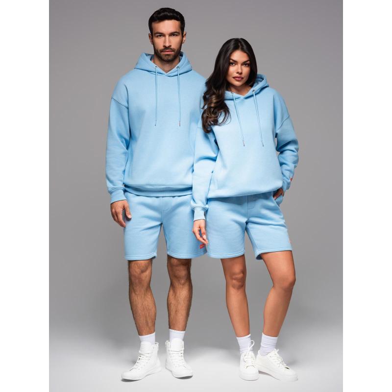 UNISEX kapucnis pulóver + sportrövidnadrág – kék V8 Z110