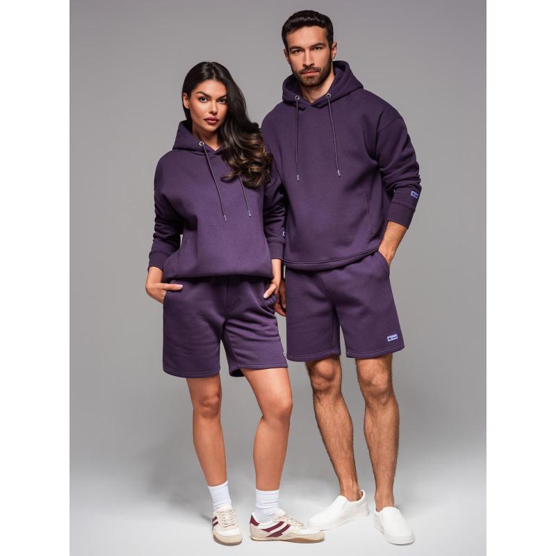 UNISEX kapucnis pulóver + sportrövidnadrág – lila V13 Z110
