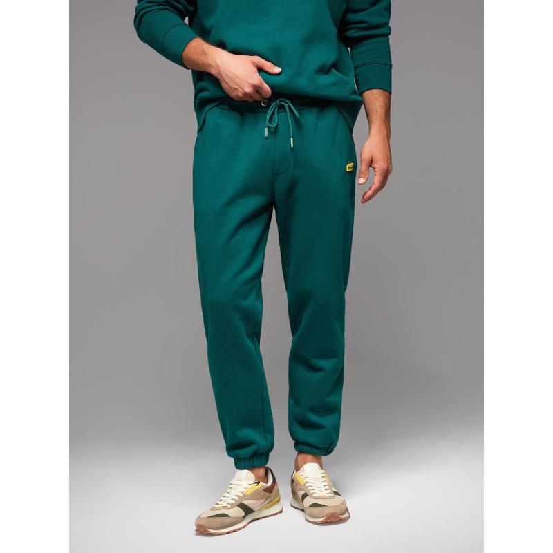 UNISEX mikina s kapucí + kalhoty se stahovací šňůrkou ve sportovním stylu – tmavě zelená V17 Z111