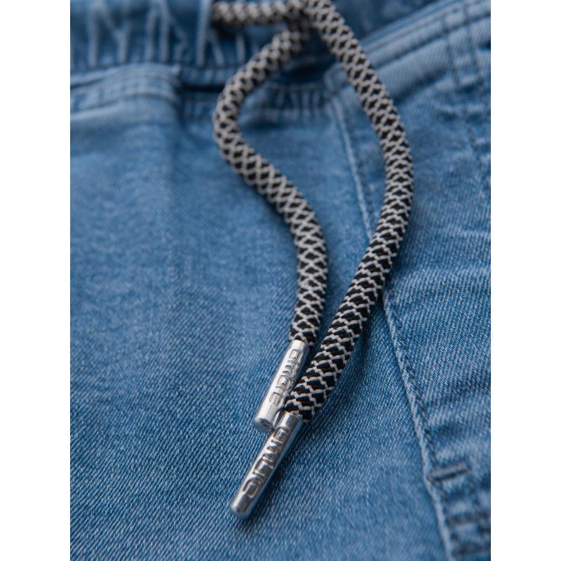 Pánske džínsové šortky s ohrnutou nohavicou - svetlomodré V1 OM-SRDS-0161