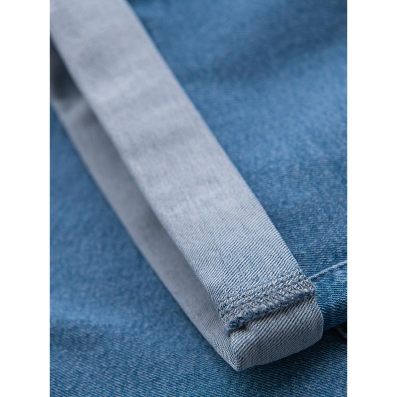 Pánske džínsové šortky s ohrnutou nohavicou - svetlomodré V1 OM-SRDS-0161