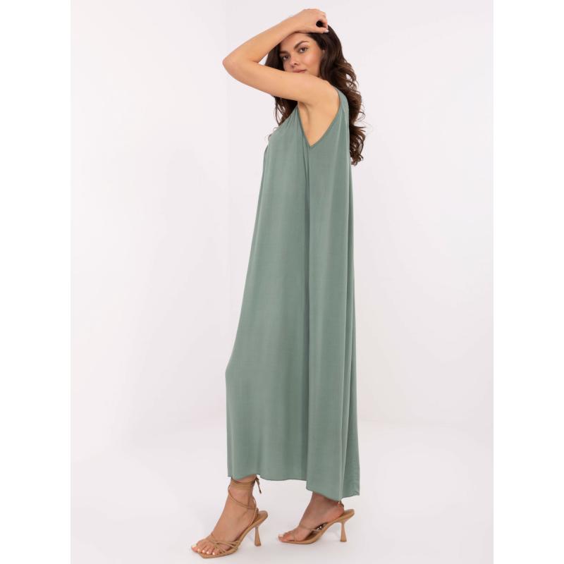 Khaki splývavé šaty na leto OCH BELLA