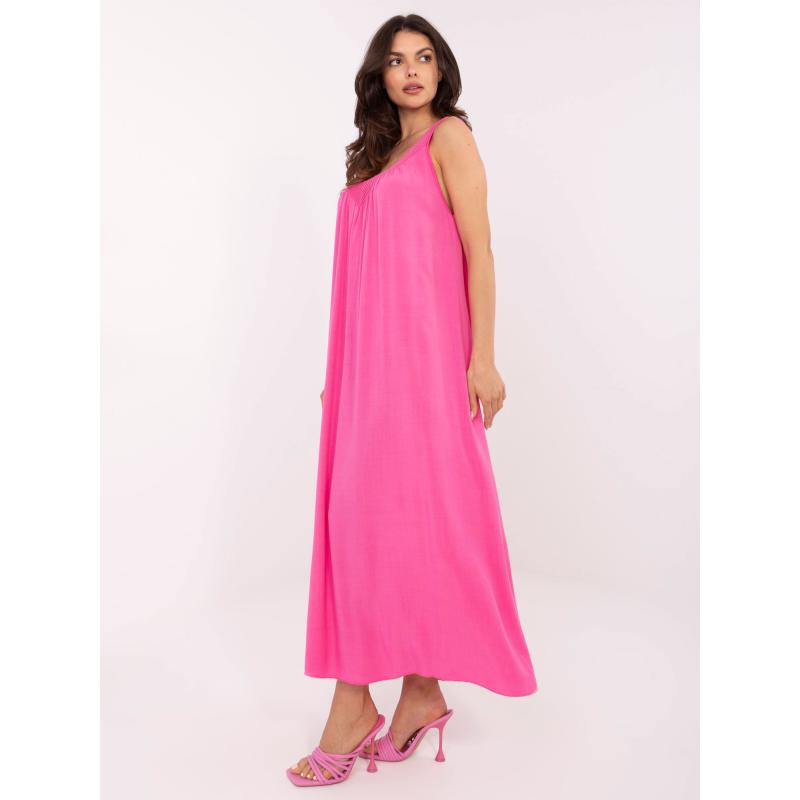 Rózsaszínű, laza szabású, viszkózból készült ruha OCH BELLA