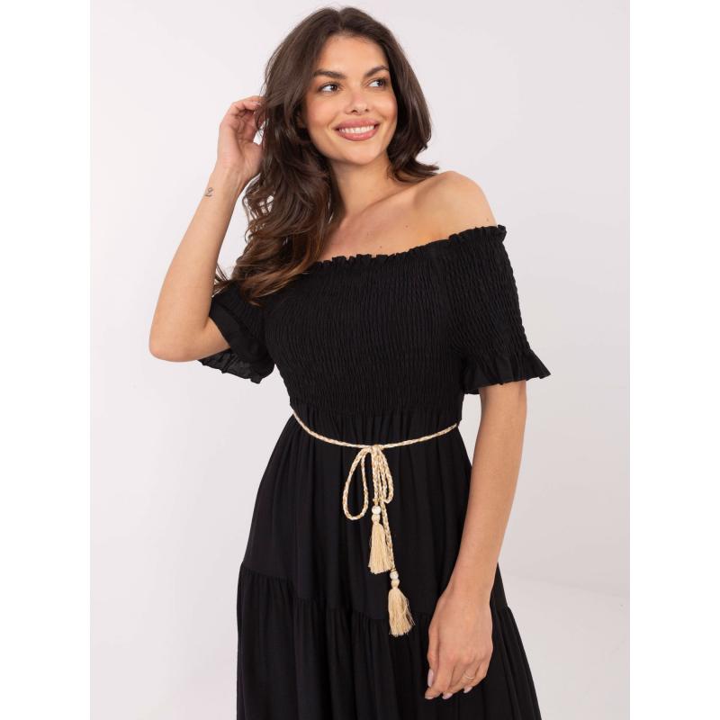 Fekete spanyol rövid ujjú ruha