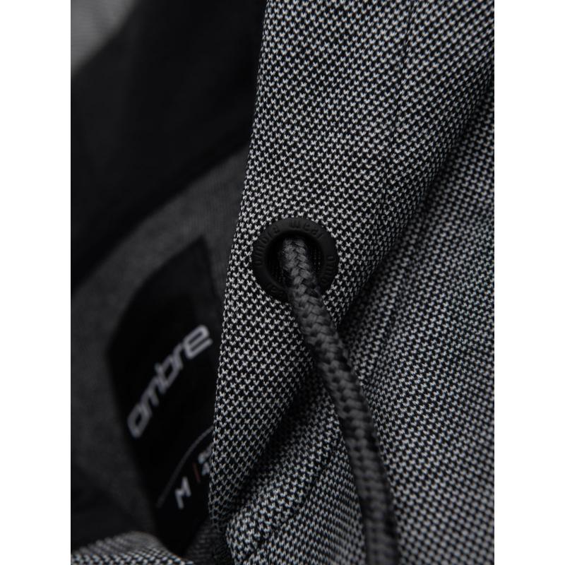 Pánská mikina s kapucí a jemnou strukturou – černá V1 OM-SSZP-0191